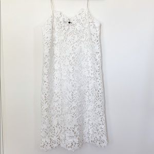 Zara white floral cut out midi cami dress